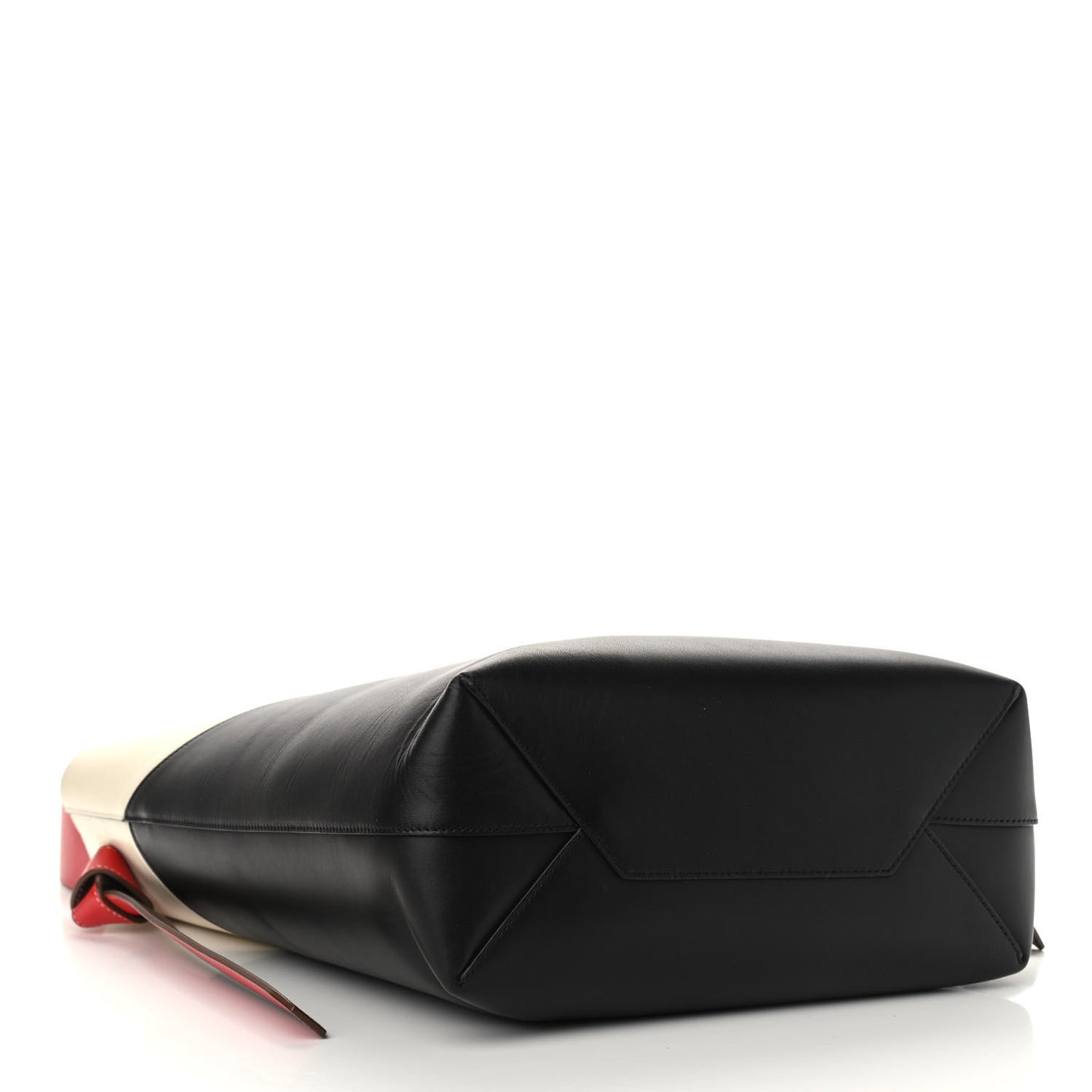 Shiny Smooth Calfskin Twisted Cabas Ivory Black
