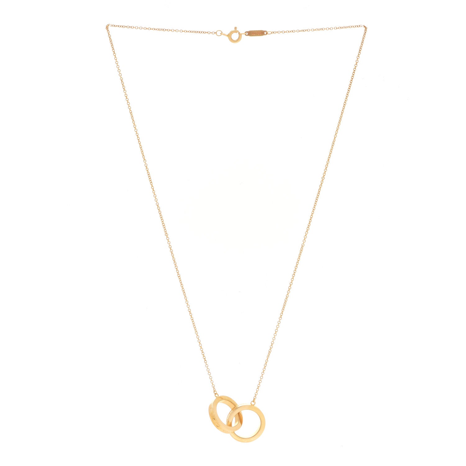 Tiffany 18K Yellow Gold 1837 Interlocking Circles Pendant Necklace