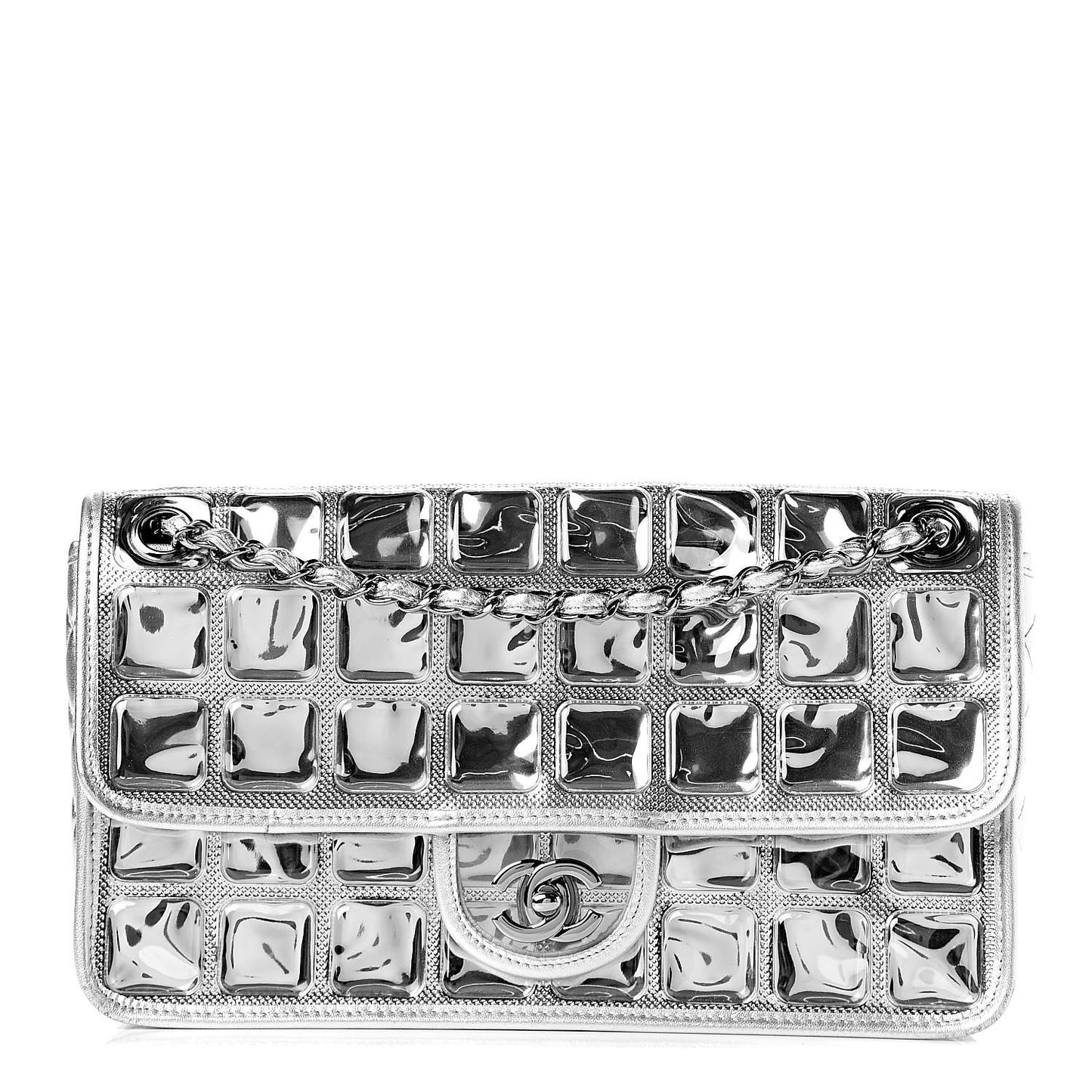 Vinyl Large Ice Cube Flap Silver