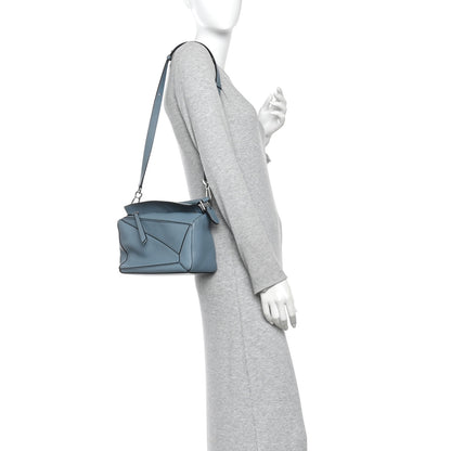 Loewe Calfskin Small Puzzle Bag Stone Blue 2 of 16