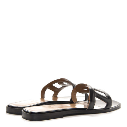 Hermes Calfskin Omaha Sandals 38 Black 4 of 8