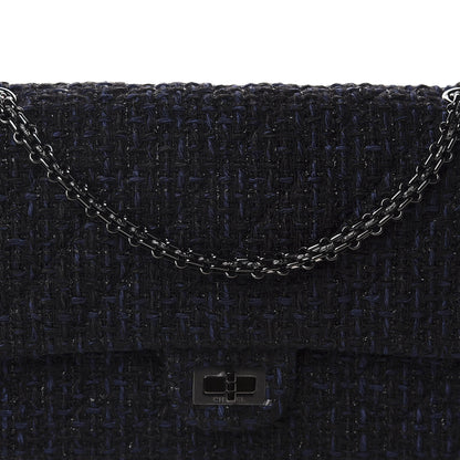 Chanel Metallic Tweed Quilted 2.55 Reissue 226 Flap Navy Blue 10 of 11
