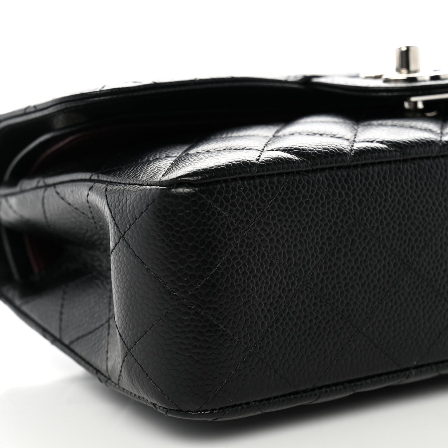 Caviar Quilted Small Double Flap Black