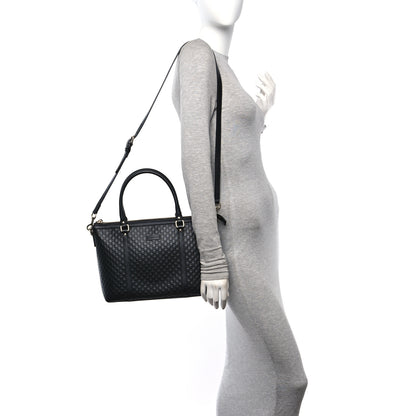 Gucci Soft Microguccissima Small Zippered Satchel Black 3 of 12