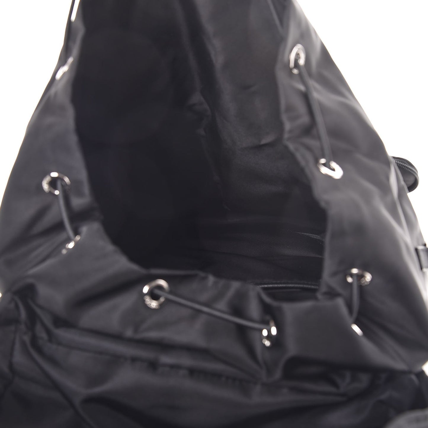 Technical Nylon Saffiano Double Buckle Backpack Black