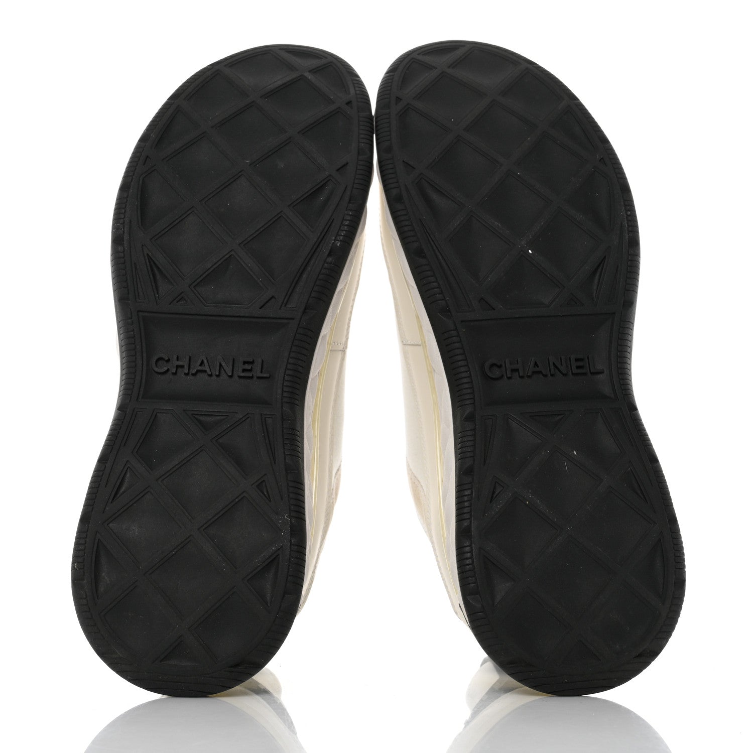 Chanel Velvet Calfskin Mixed Fibers CC Sneakers 39.5 Ivory Black 5 of 9