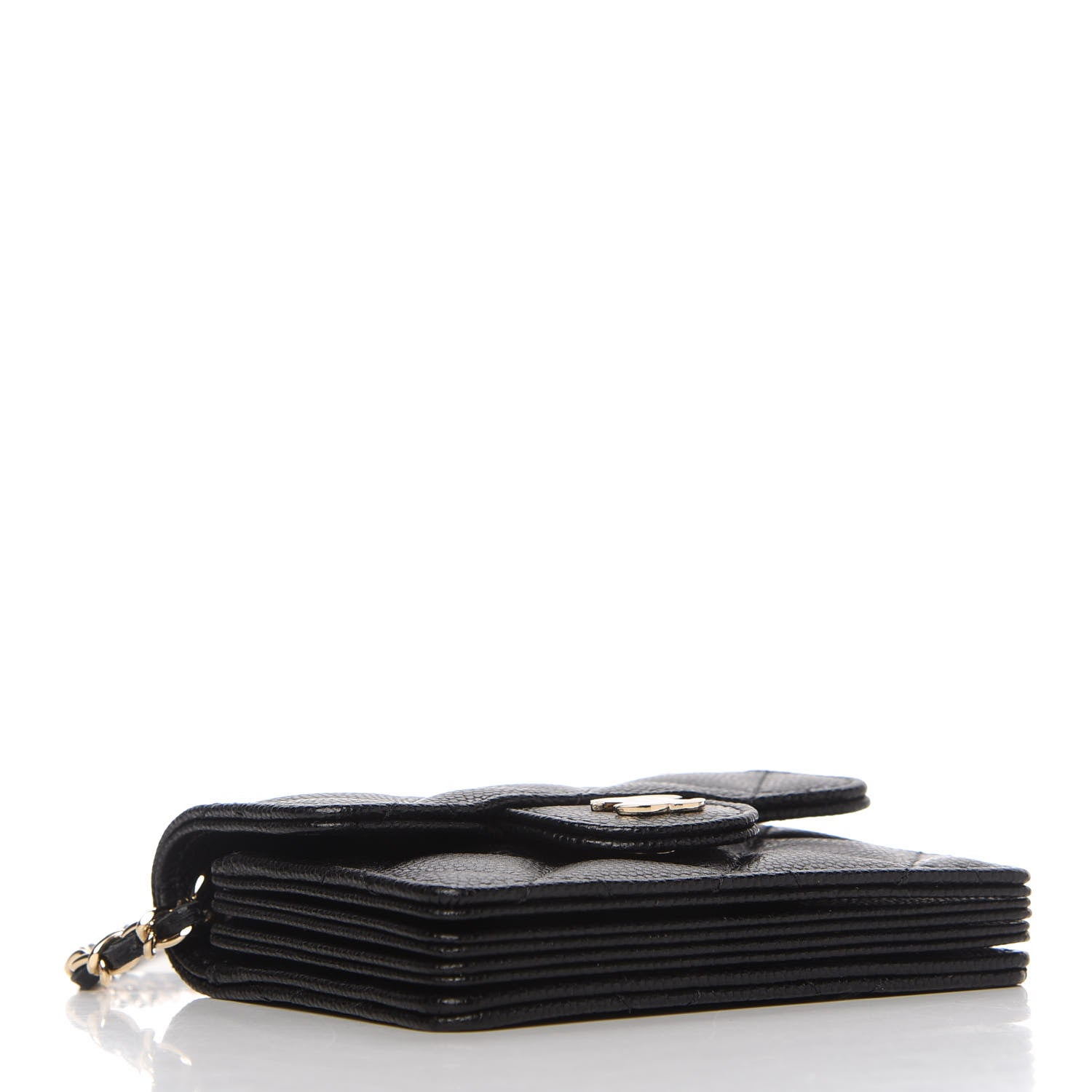 Chanel Caviar Quilted Flap Card Holder On Chain Black 4 of 11