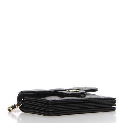 Chanel Caviar Quilted Flap Card Holder On Chain Black 4 of 11