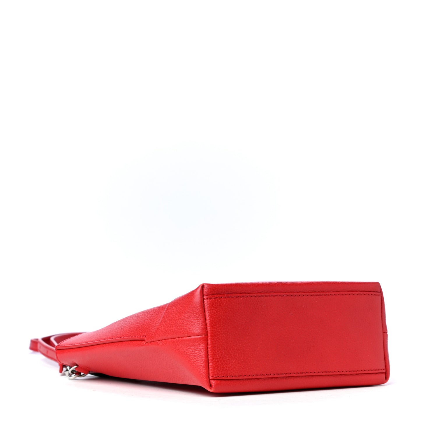 Calfskin Logo XXS Shopping Tote Red