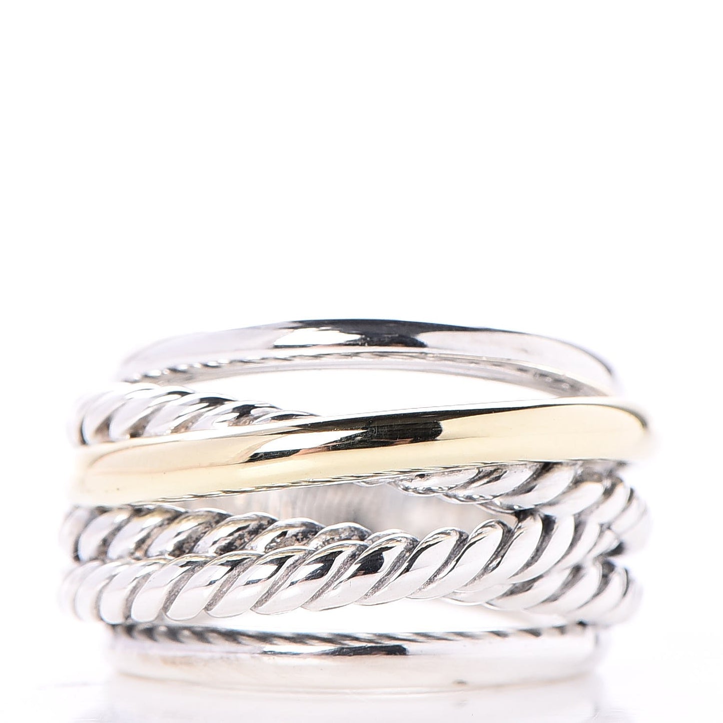 Sterling Silver 14K Yellow Gold Crossover Ring 51.9 6