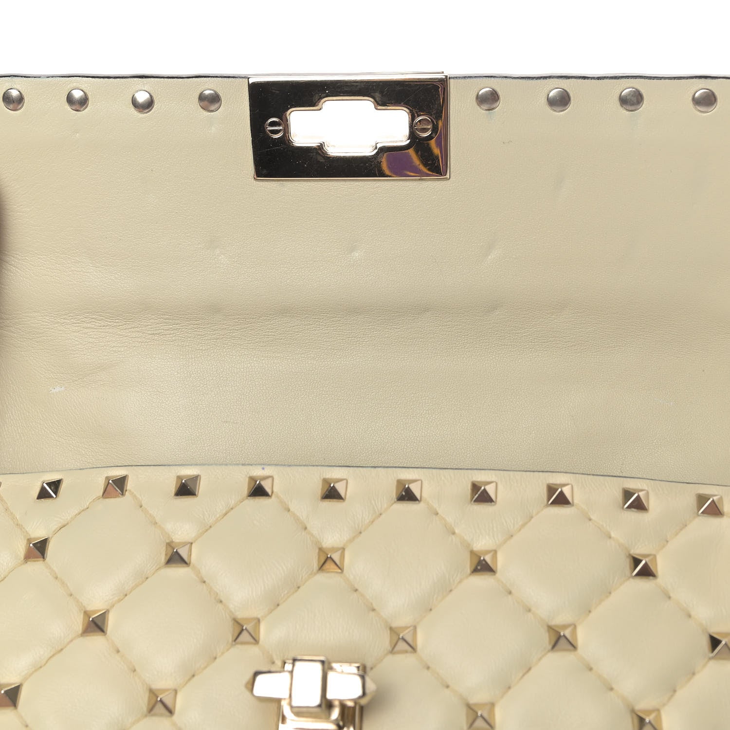Valentino Garavani Nappa Small Rockstud Spike Shoulder Bag Light Ivory 5 of 9