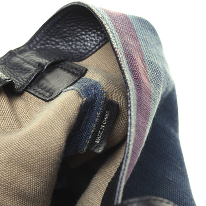 Burberry Overdyed Canvas Mega Check Mini Ashby Hobo Ultramarine Blue 9 of 23