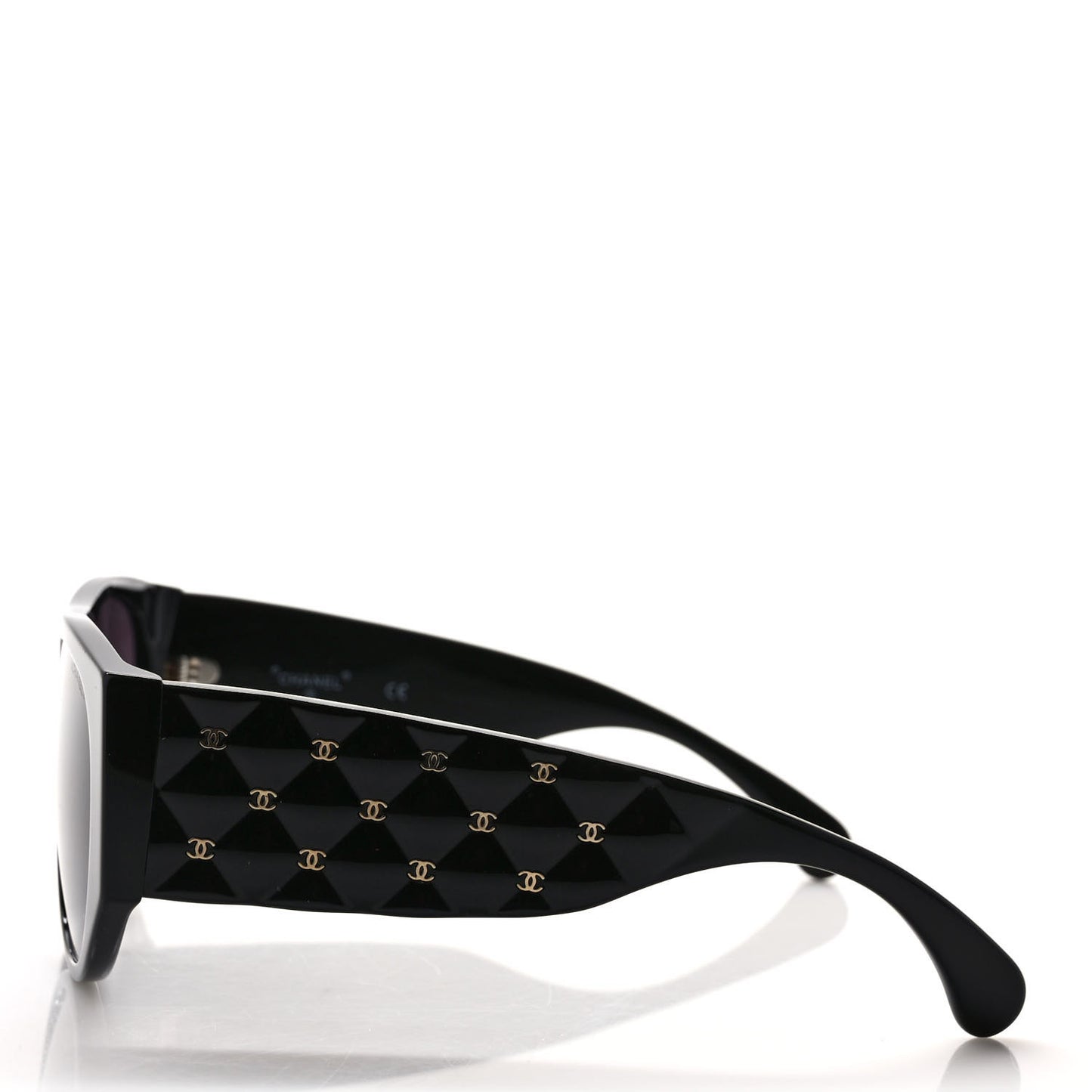Acetate Quilted CC Pilot Sunglasses 71465 Black