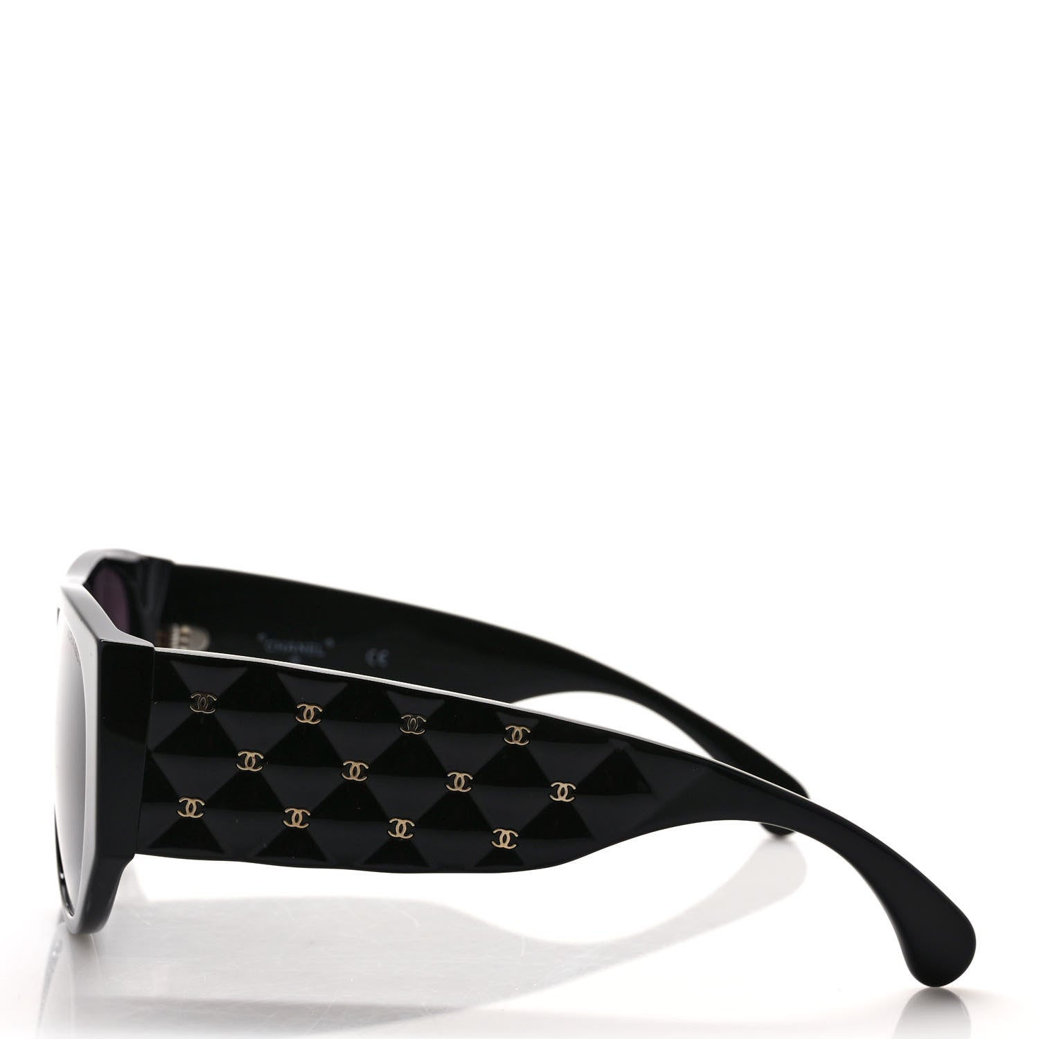 Chanel Acetate Quilted CC Pilot Sunglasses 71465 Black 3 of 7