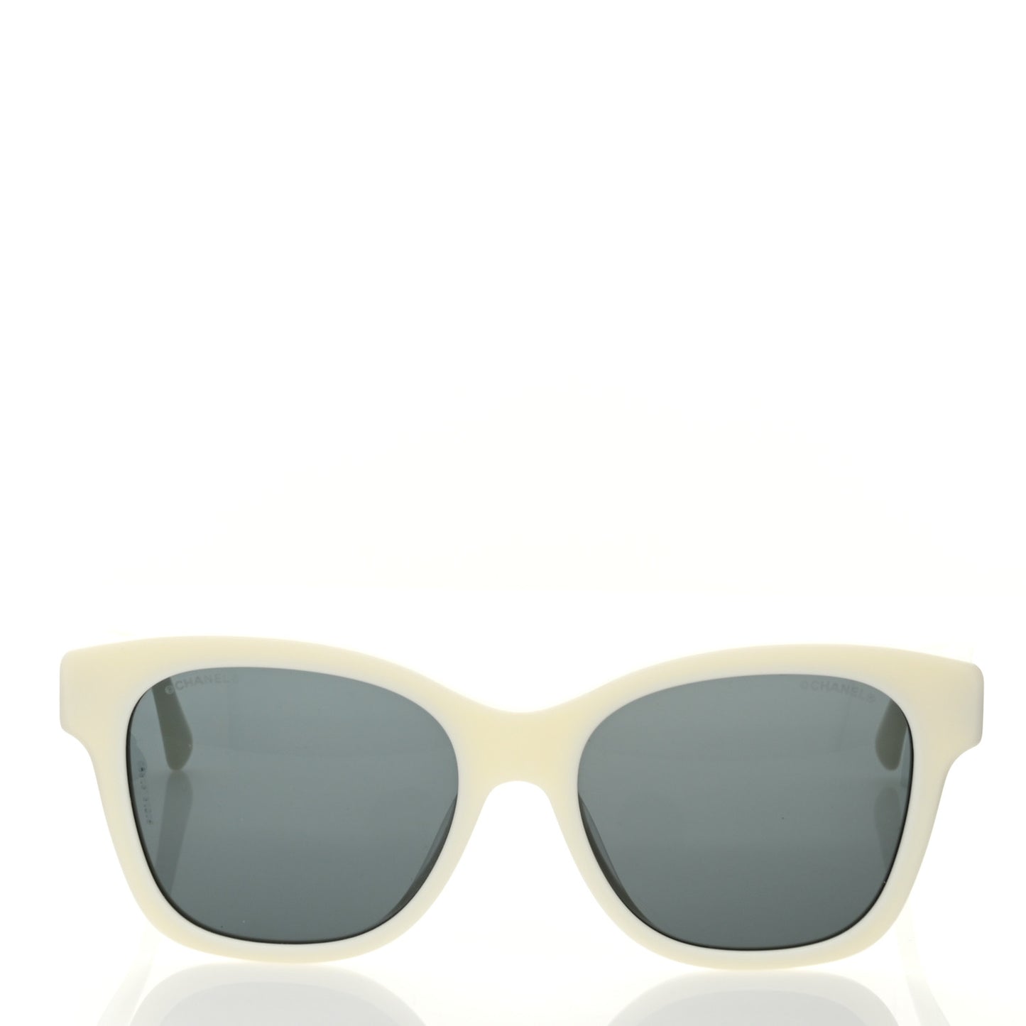 Acetate Polarized Pearl CC Square Sunglasses 5482-H-A White White