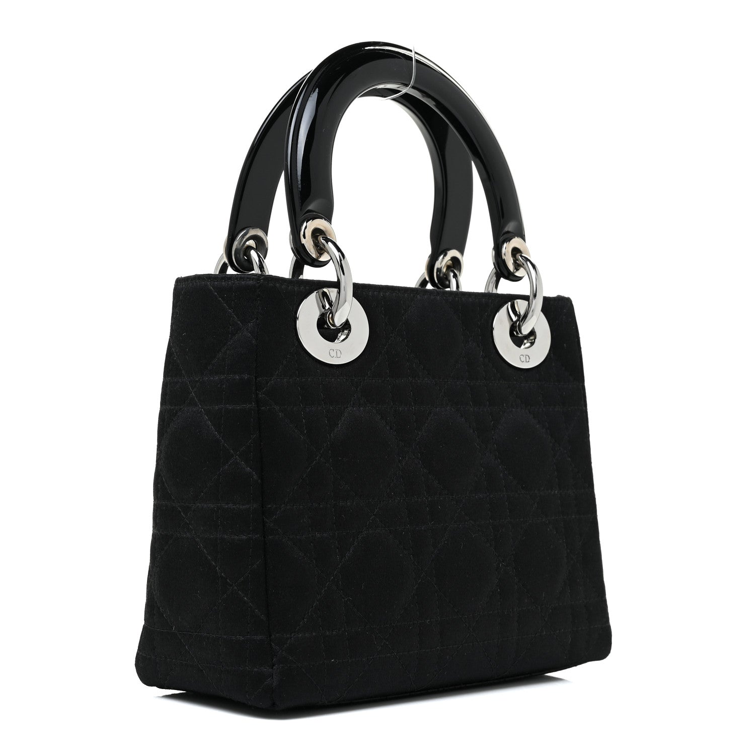 Christian Dior Satin Patent Cannage Mini Lady Dior Black 2 of 11