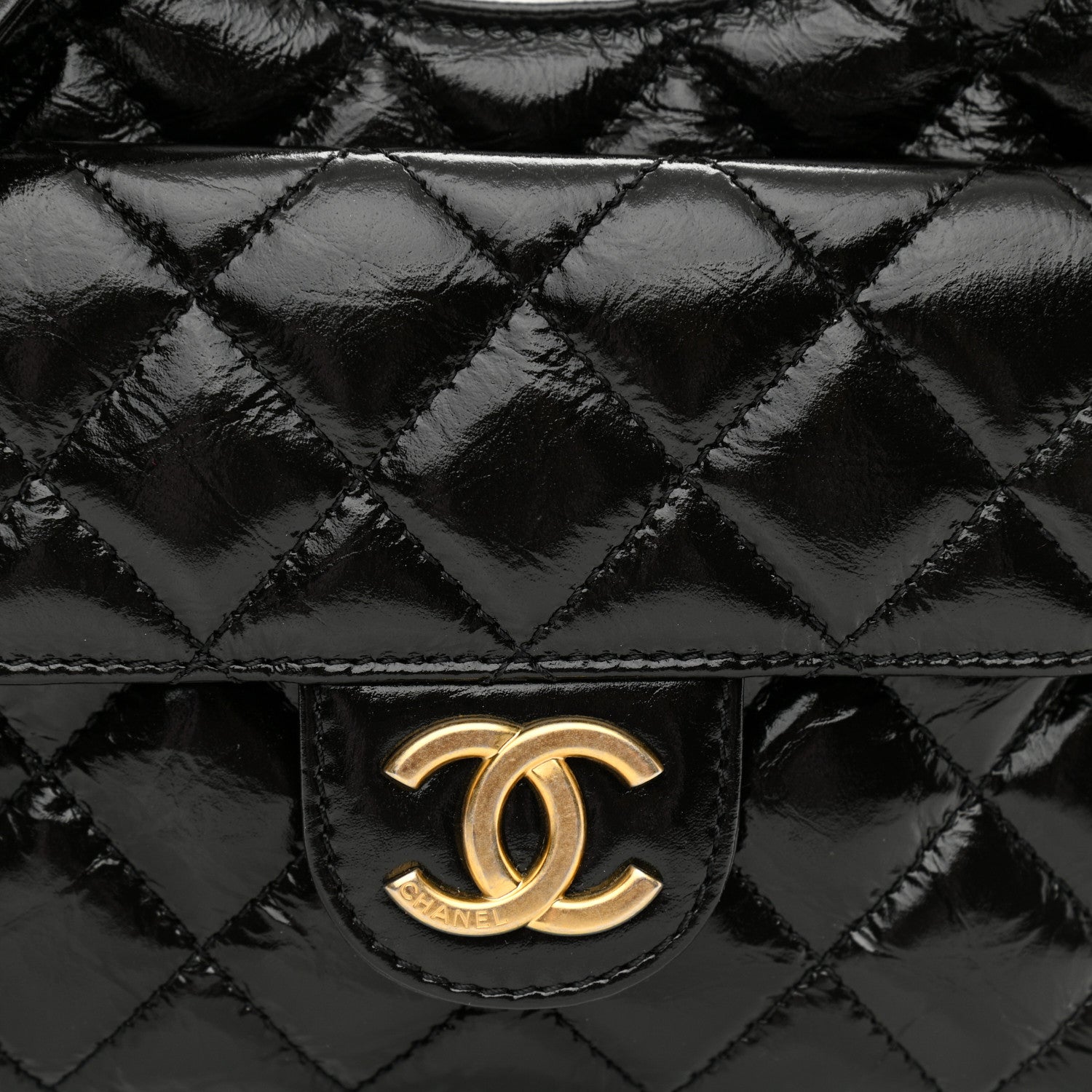 Chanel Shiny Crumpled Calfskin Quilted Small Wavy CC Hobo Black 8 of 10