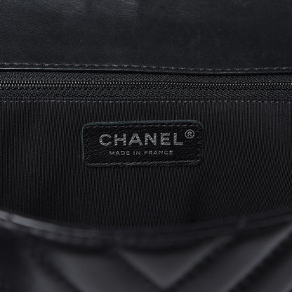 Chanel Lambskin Surpique Chevron Medium Single Flap Black 6 of 13