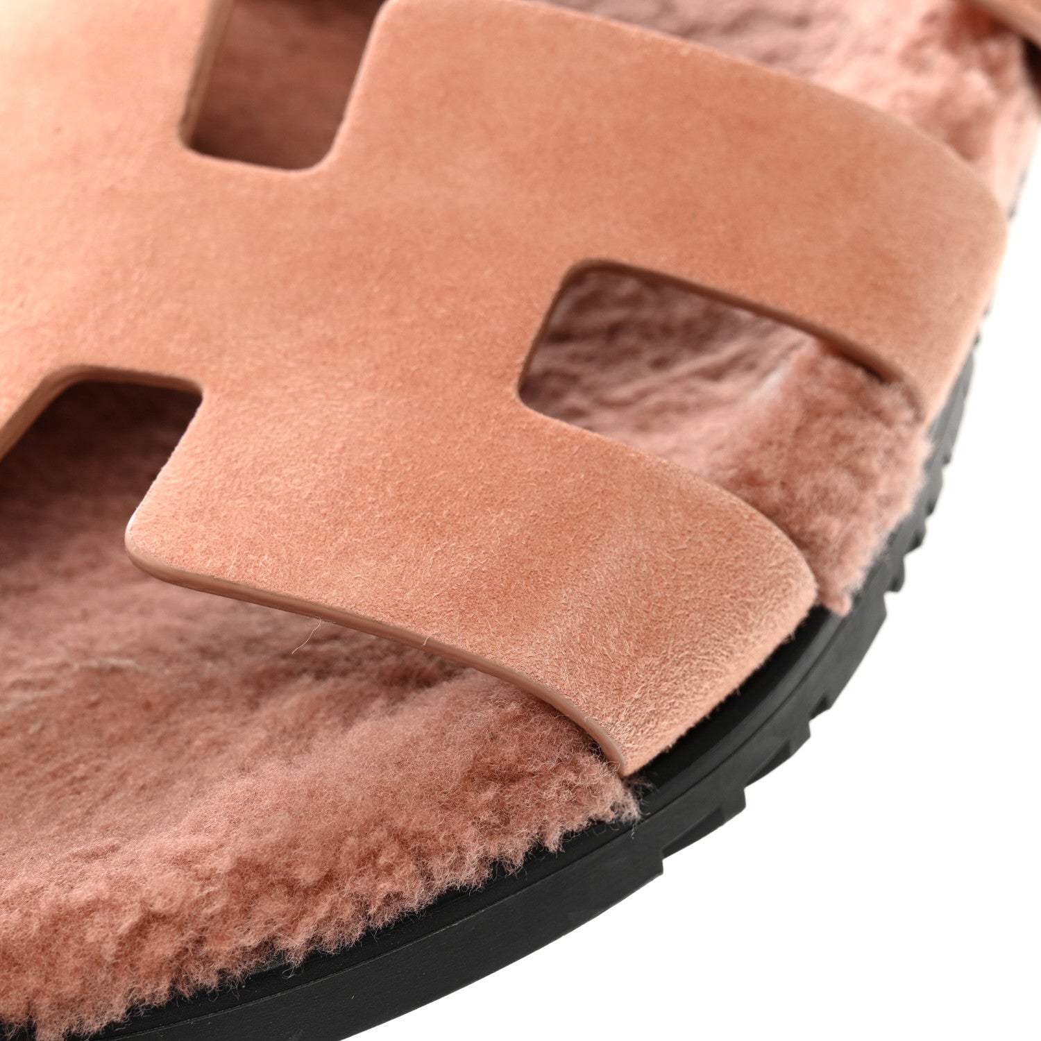 Hermes Suede Goatskin Woolskin Womens Chypre Sandals 41 Rose Aube 11 of 14