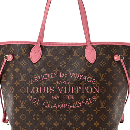 Louis Vuitton Monogram Articles de Voyage Ikat Neverfull MM Rose Velours 7 of 9