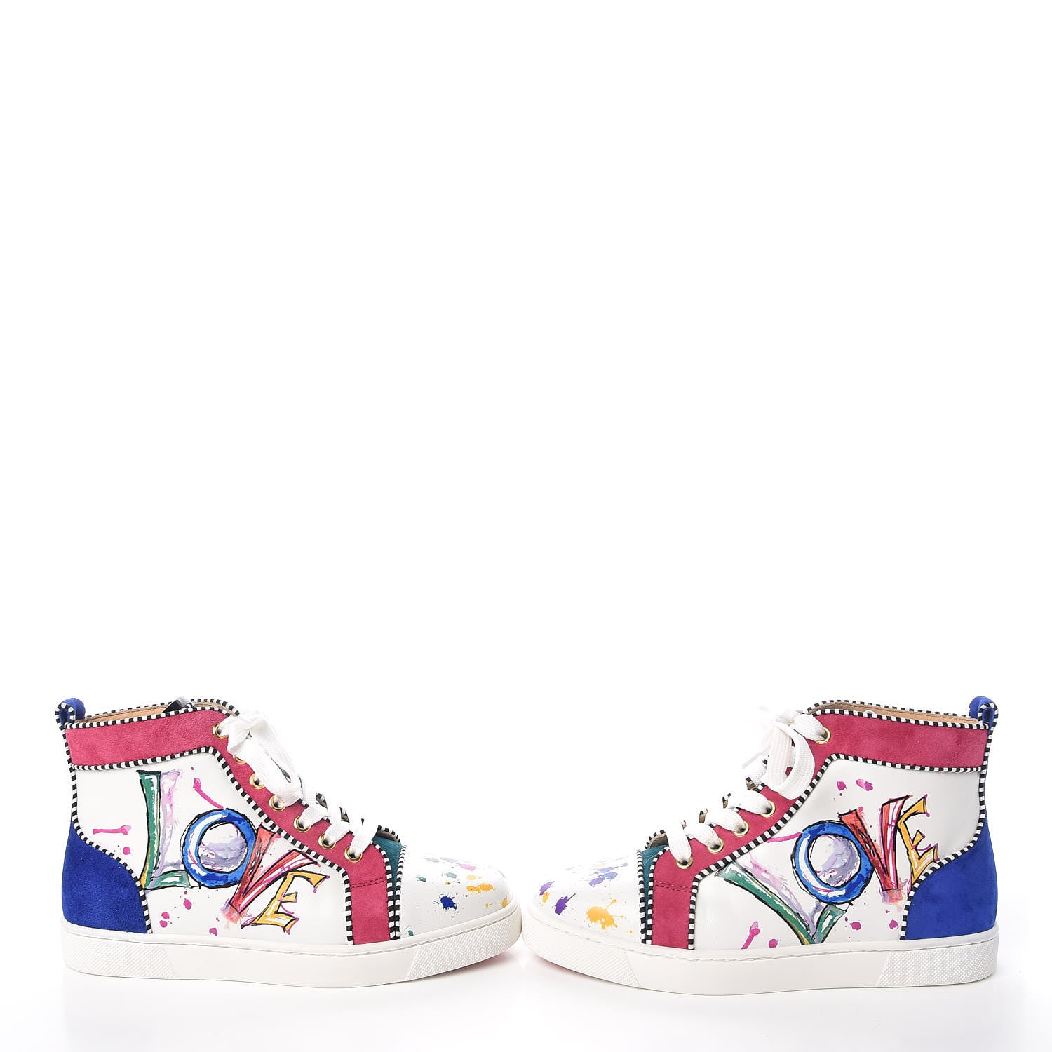 Christian Louboutin Calfskin Womens In Love Rantus Orlato Sneakers 35 White Multicolor 10 of 15