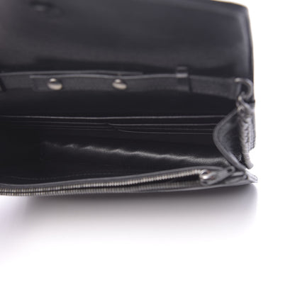 Balenciaga Shiny Goatskin Logo Embossed Monochrome BB Wallet On Chain Black 5 of 9