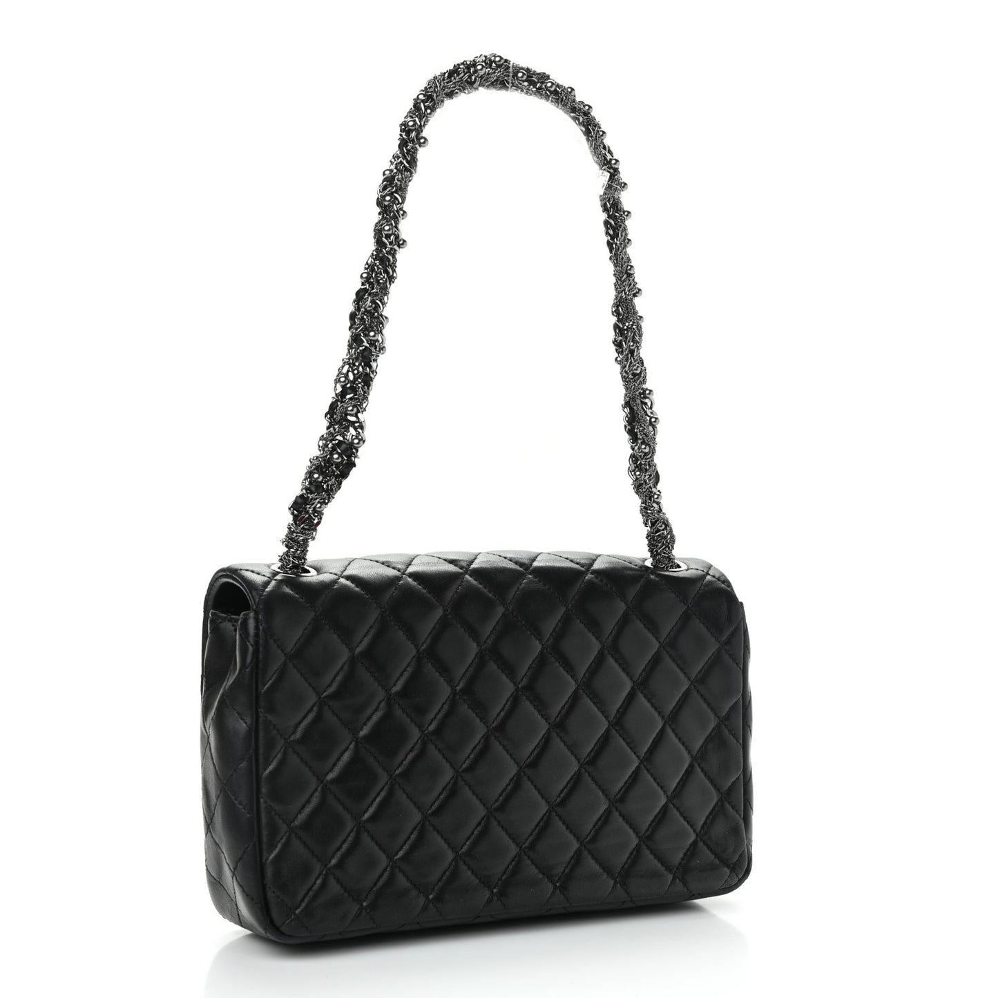 Lambskin Medium Westminster Pearl Flap Black