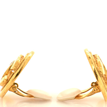 Chanel Metal CC Clip On Earrings Gold 3 of 4