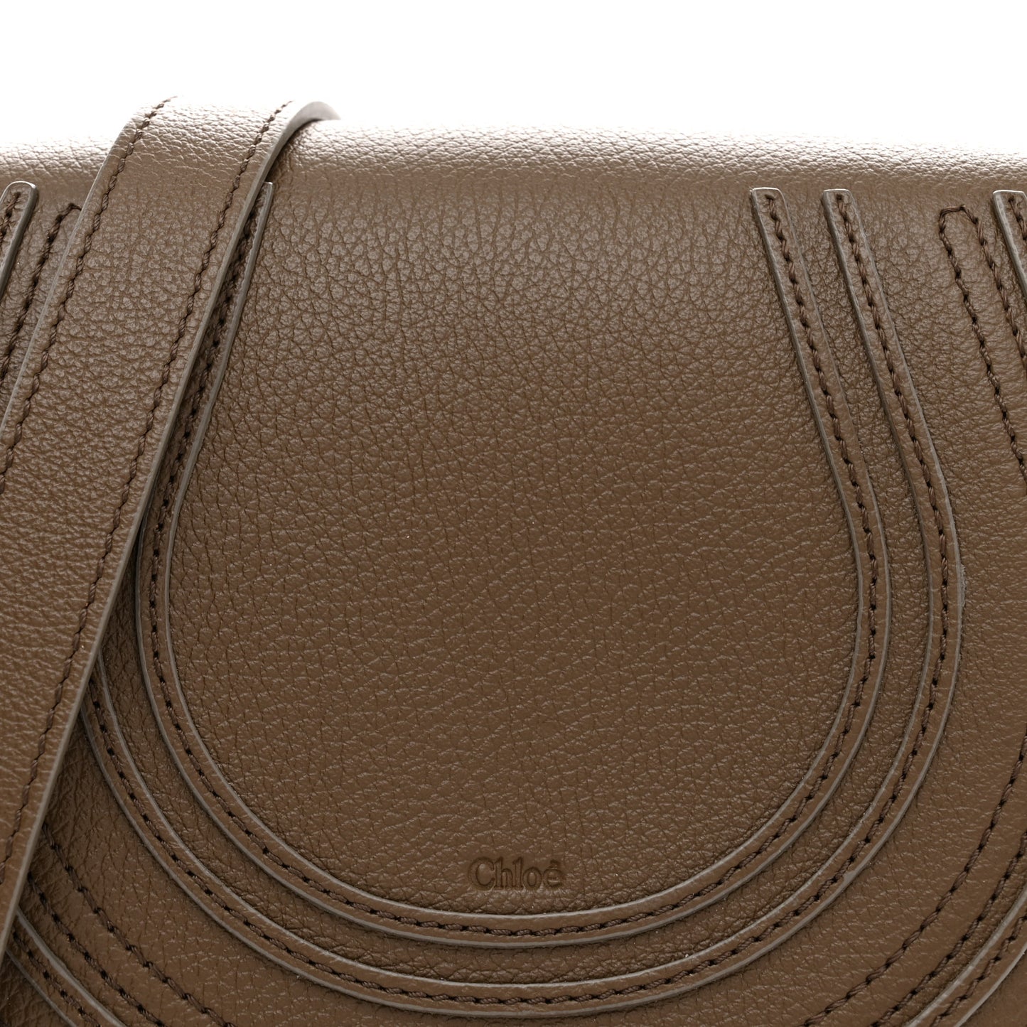 Grained Calfskin Small Marcie Saddle Bag Dark Khaki
