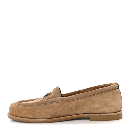 Chanel Suede Calfskin CC Loafers 36 Dark Beige 1 of 11