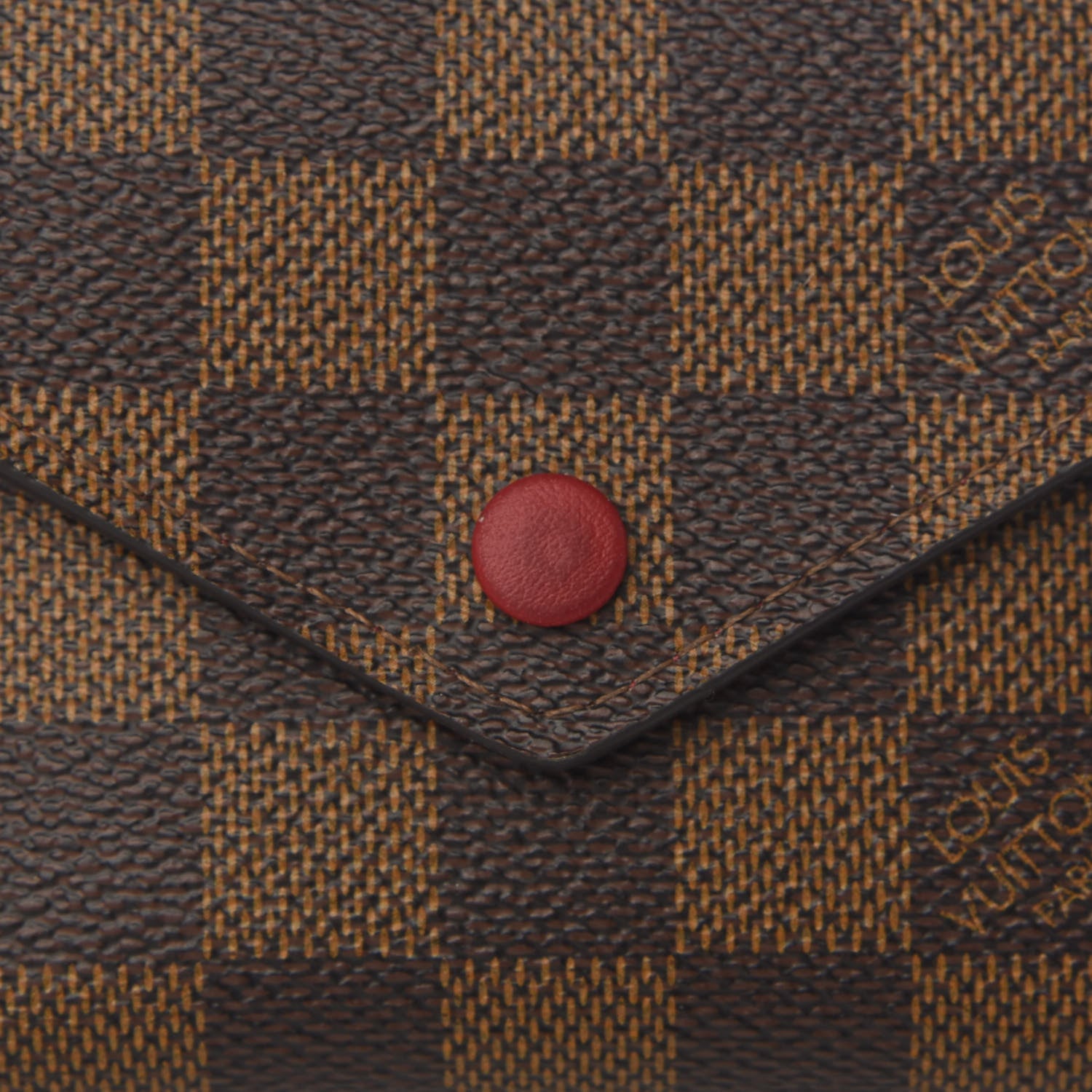 Louis Vuitton Damier Ebene Victorine Wallet Red 7 of 8