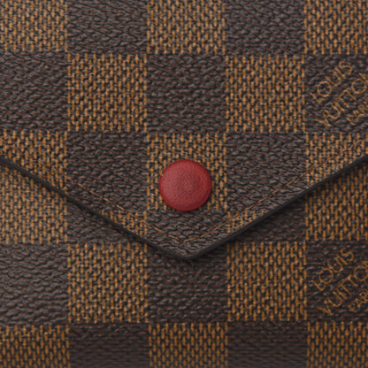 Louis Vuitton Damier Ebene Victorine Wallet Red 7 of 8