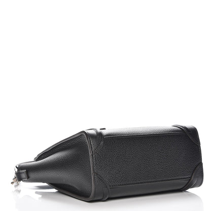 Celine Drummed Calfskin Nano Luggage Black 5 of 8