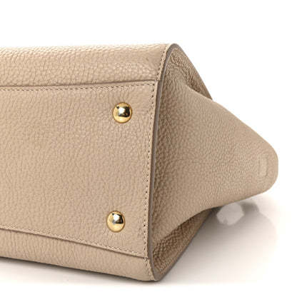 Salvatore Ferragamo Hammered Calfskin Double Handle Small Amy Tote Cumin 9 of 9