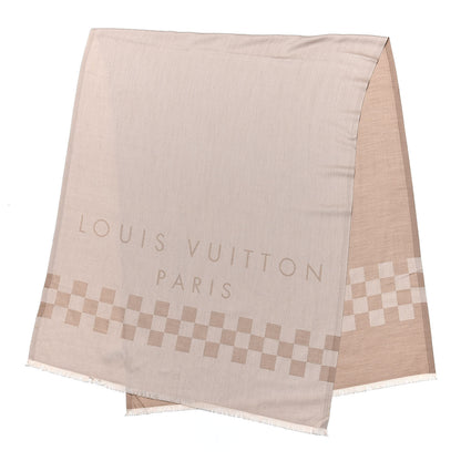 Louis Vuitton Cashmere Damier Shawl Beige 3 of 5