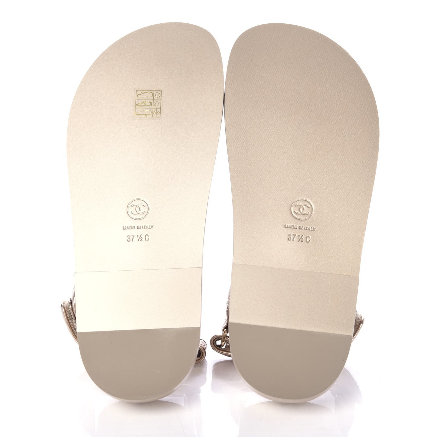Iridescent Lambskin Velcro Dad Sandals 37.5 Light Bronze