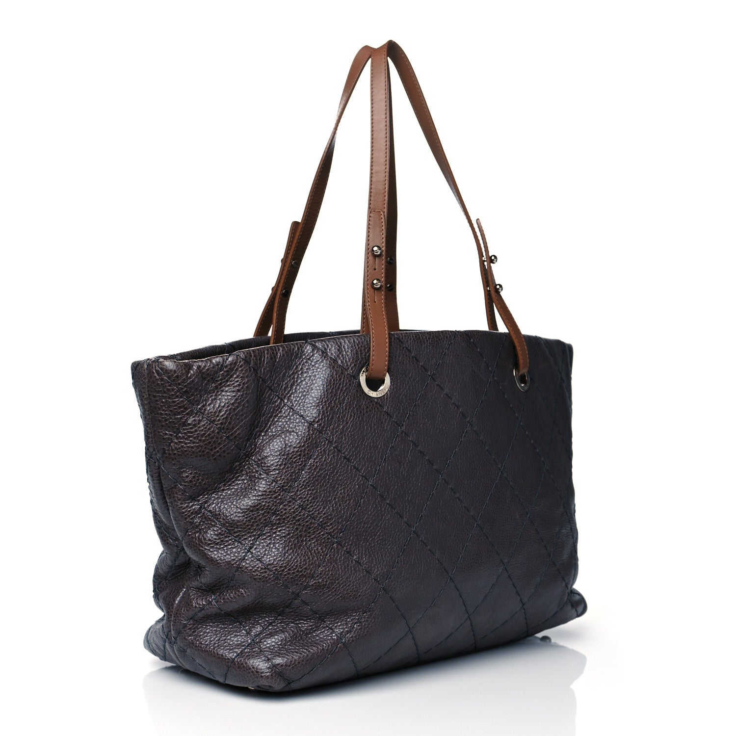 Chanel Glazed Calfskin Large On The Road Tote Grey 3 of 10