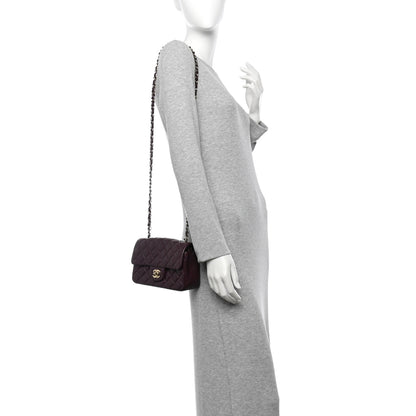 Chanel Lambskin Quilted Mini Rectangular Flap Dark Purple 2 of 12