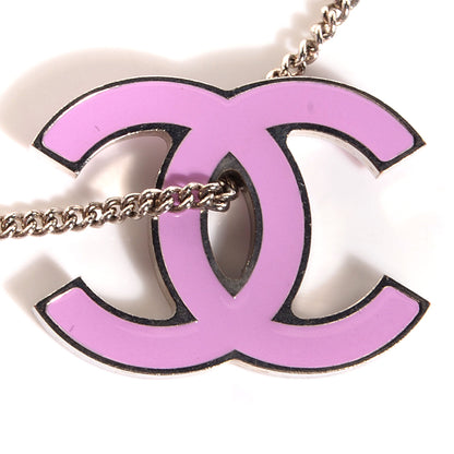 Chanel Enamel Heart CC Charm Bracelet Silver 3 of 6