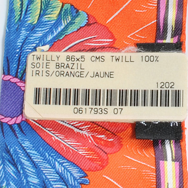 Silk Brazil Twilly Scarf Iris Orange Jaune