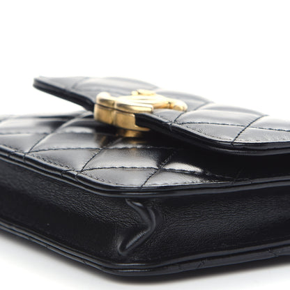 Chanel Calfskin Quilted Perfect Fit Coin Purse With Chain Black 10 of 10