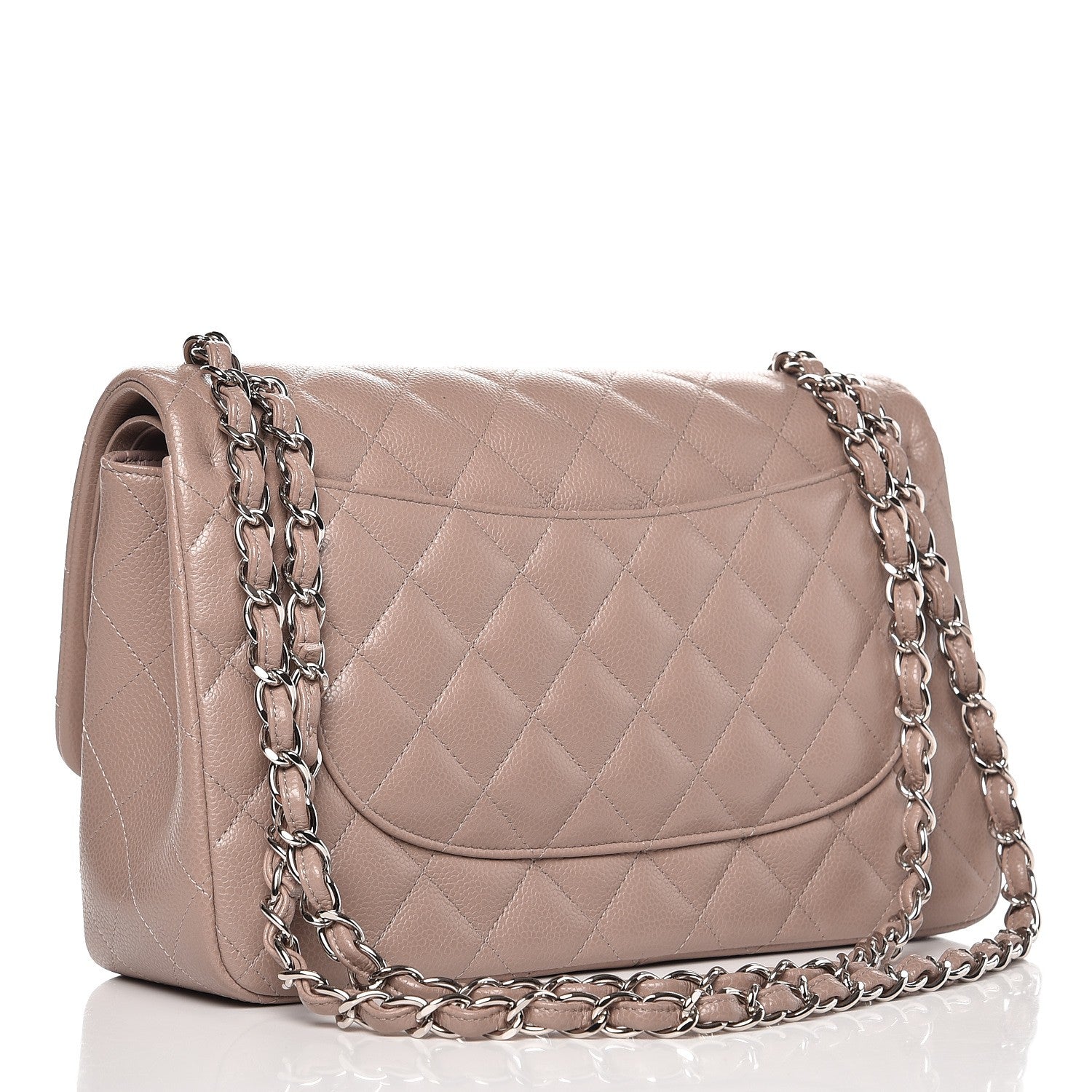 Chanel Caviar Quilted Jumbo Double Flap Grey 4 of 8