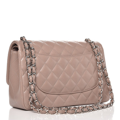 Chanel Caviar Quilted Jumbo Double Flap Grey 4 of 8