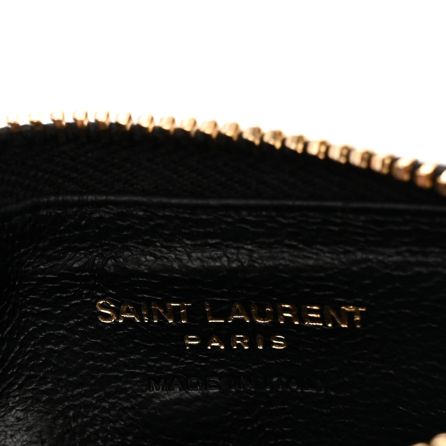 Saint Laurent Grain De Poudre Matelasse Chevron Monogram Fragments Zippered Card Case Black 5 of 9