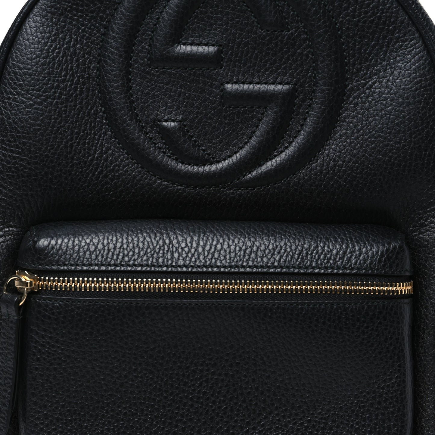 Pebbled Calfskin Soho Chain Backpack Black