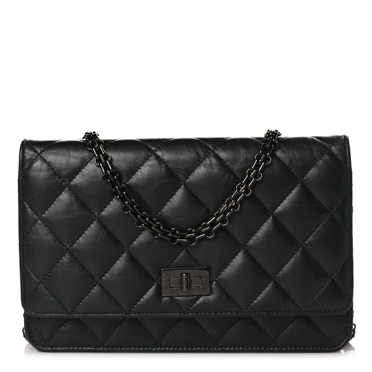 Aged Calfskin Quilted Reissue Wallet On Chain WOC So Black