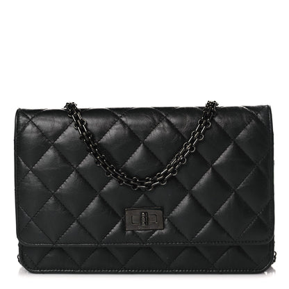 Chanel Aged Calfskin Quilted Reissue Wallet On Chain WOC So Black 1 of 10