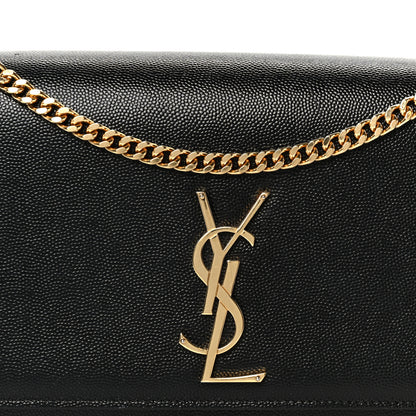 Saint Laurent Grain De Poudre Medium Classic Monogram Kate Satchel Black Black 9 of 11