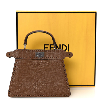 Fendi Cuoio Romano Selleria Petite Peekaboo I SEE U Iconic Satchel Fettuccia 10 of 10
