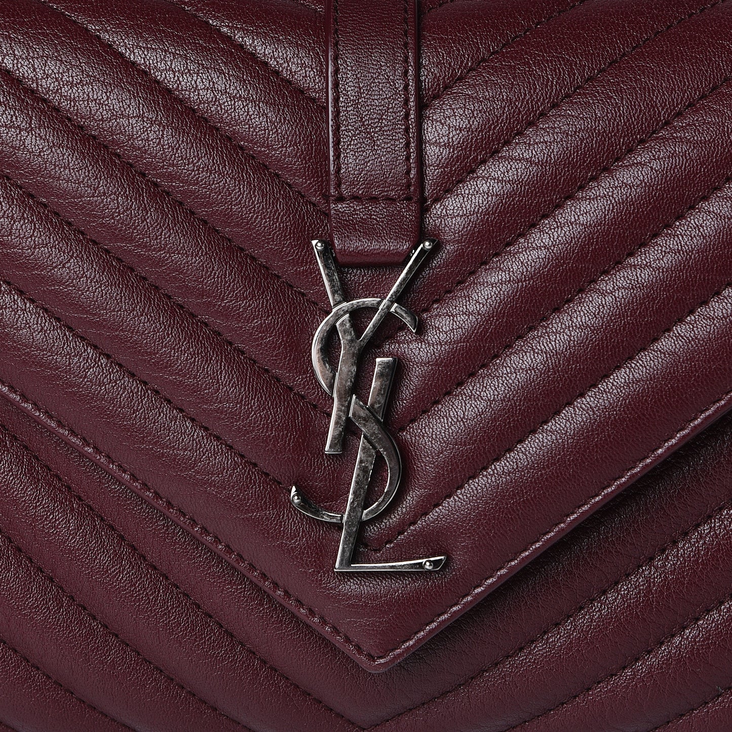 Sheepskin Matelasse Chevron Medium College Bag Rouge Legion